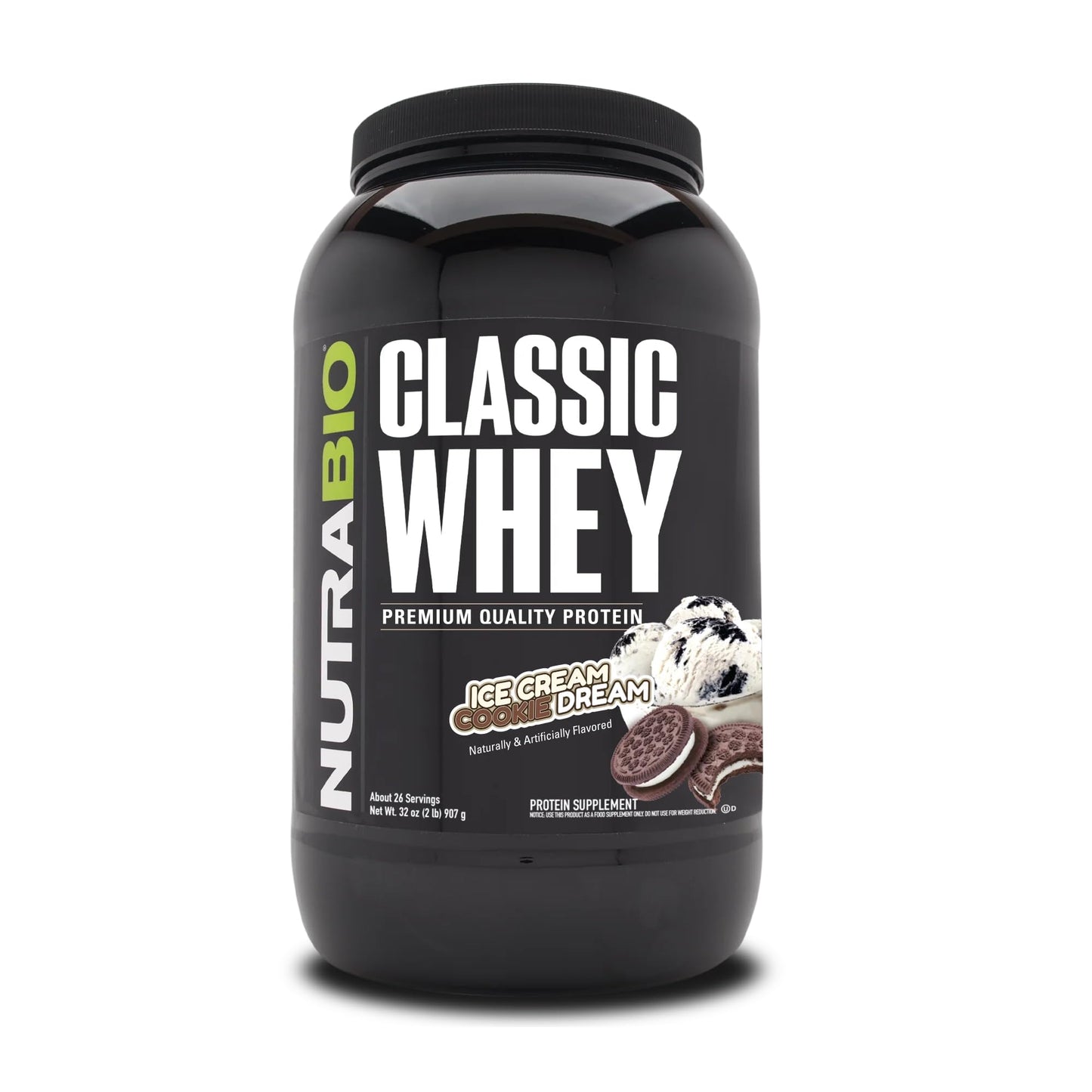 NutraBio Classic Whey Protein Powder- 25G of Protein Per Scoop - Ice Cream Cookie NutraBioUS supplements
