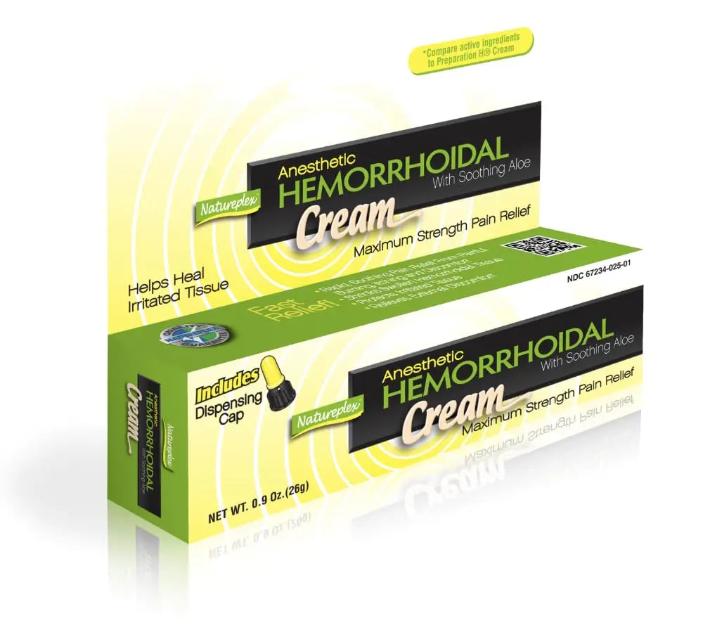 Natureplex Hemorrhoidal Cream 0.9 oz – Phenylephrine 0.25% & Pramoxine 1% Anesthetic Blend to Help Relieve Itching, Burning & Soreness - Made in USA NatureplexAu supplements