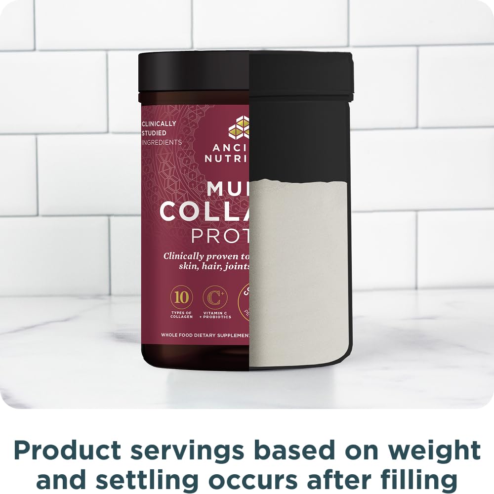 Ancient Nutrition Collagen Powder Protein with Probiotics, Unflavored Multi Collagen Protein with Vitamin C, 45 Servings, Hydrolyzed Collagen Peptides Supports Skin and Nails, Gut Health, 16oz Ancient NutritionAu supplements