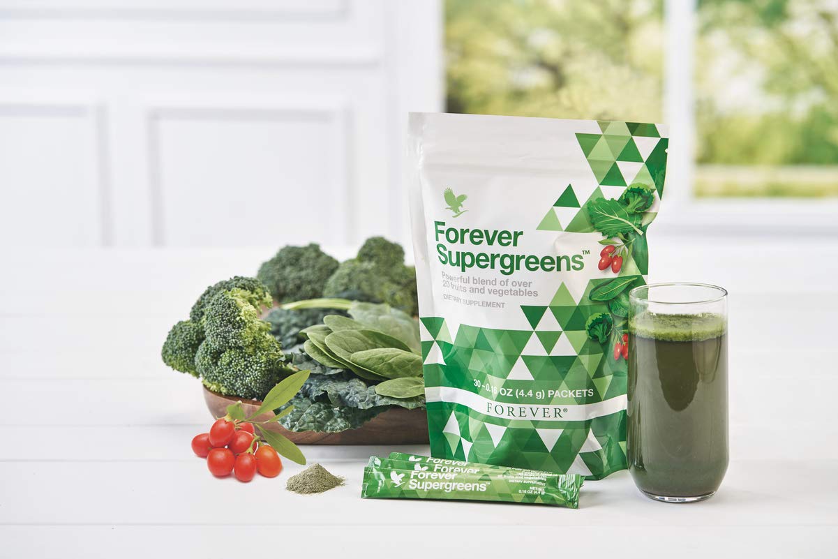 Forever Living - Forever Supergreens - Blend for Your Active Lifestyle - Supercharge Your Day w/Over 20 Powerful Greens and Superfoods. - 30 Packets Forever Living ProductsAu supplements