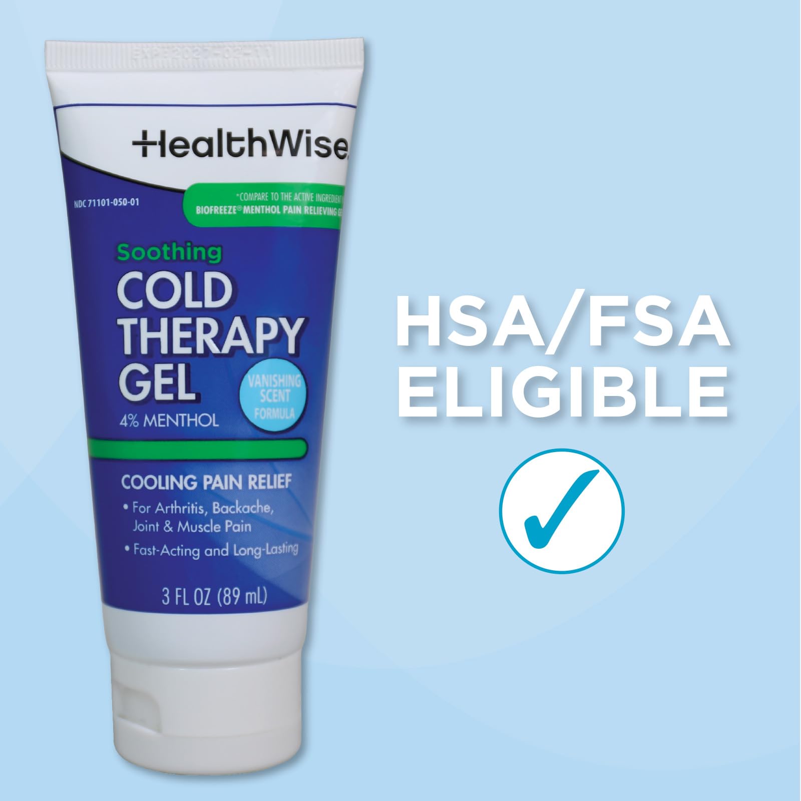 HealthWise Soothing Cold Therapy Gel | 4% Menthol | Vanishing Scent | 3.0 Oz | Arthritis Pain Relief | Topical Analgesic HealthWiseAu supplements