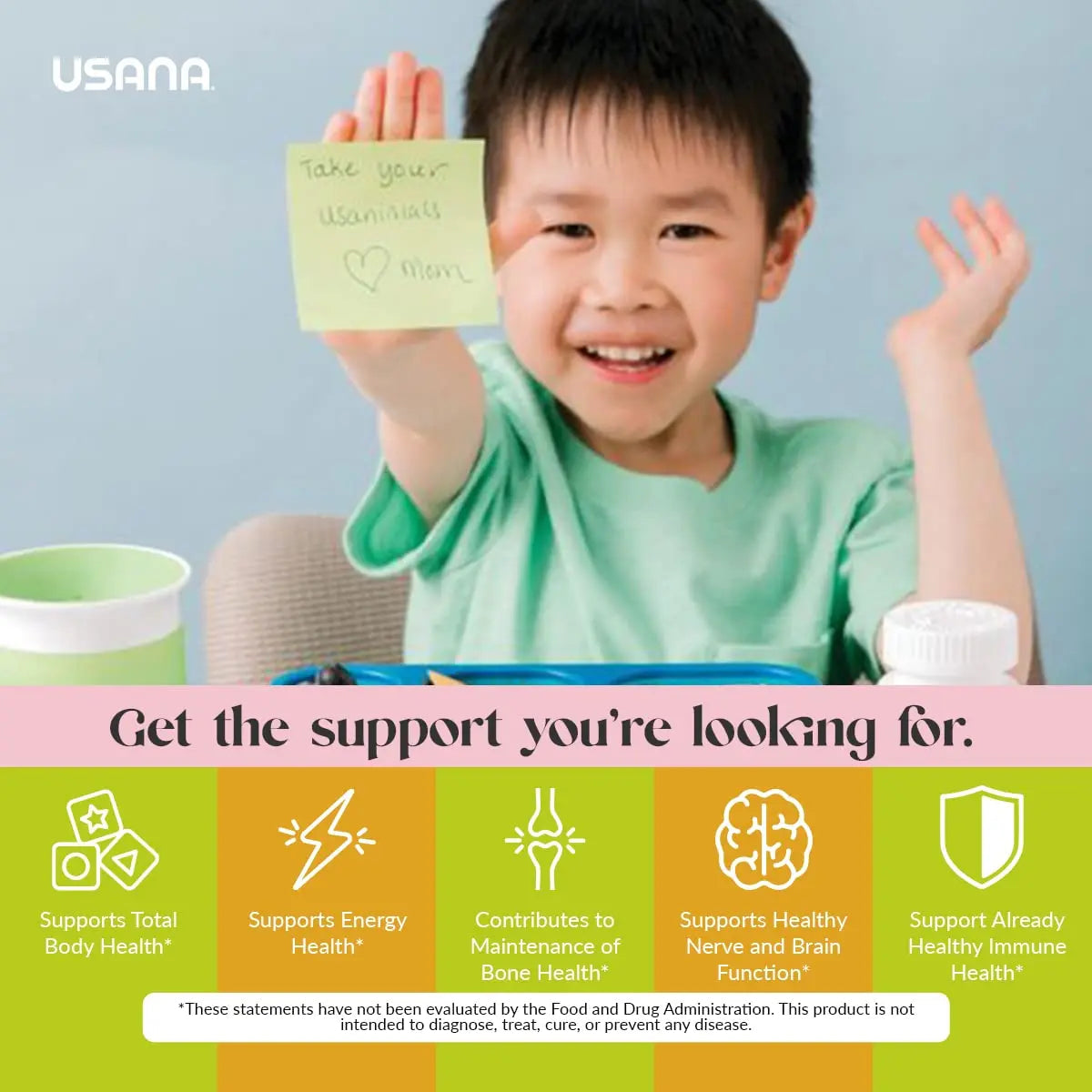 USANA Usanimals Multivitamin for Kids - Daily Chewable Tablets with Vitamins A, C, D, E, B6, B12, Zinc, Iron - Supports Immune, Bone & Brain Health USANAAu supplements