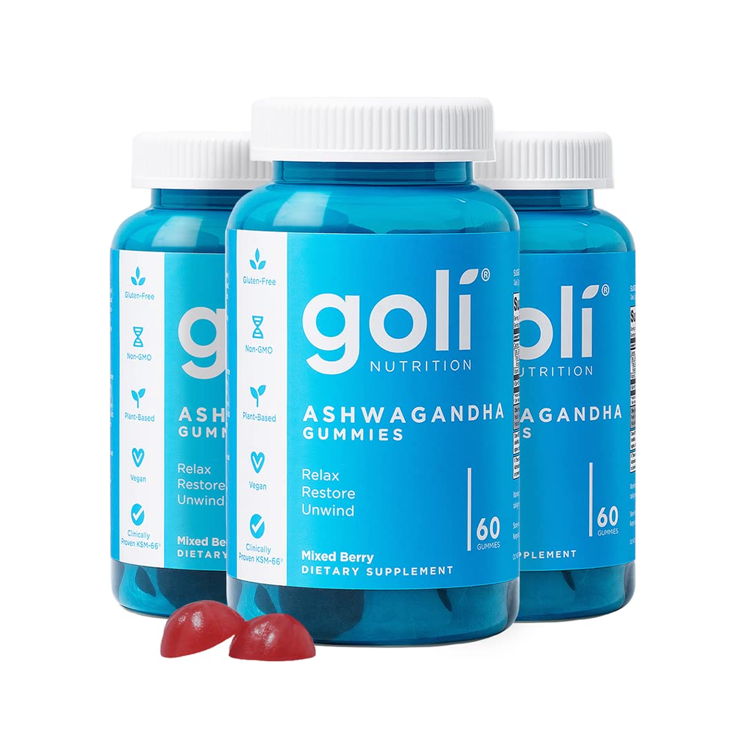 Goli Ashwagandha & Vitamin D Gummy - 180 Count - Mixed Berry, KSM-66, Vegan GoliAu supplements