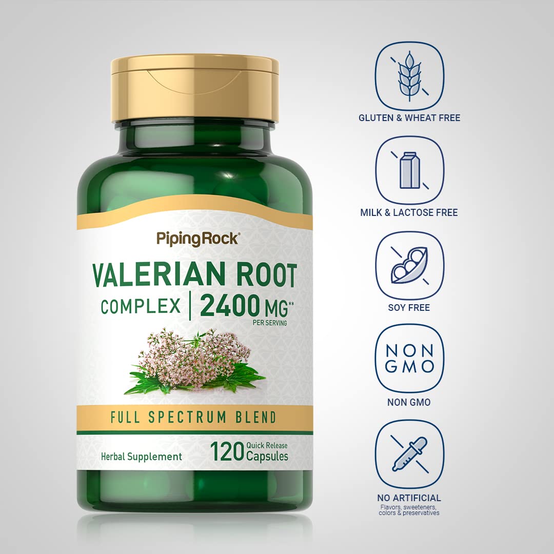 Piping Rock Valerian Root Capsules | 120 Count | Extract Supplement | Herbal Blend | Non-GMO, Gluten Free Piping RockAu supplements