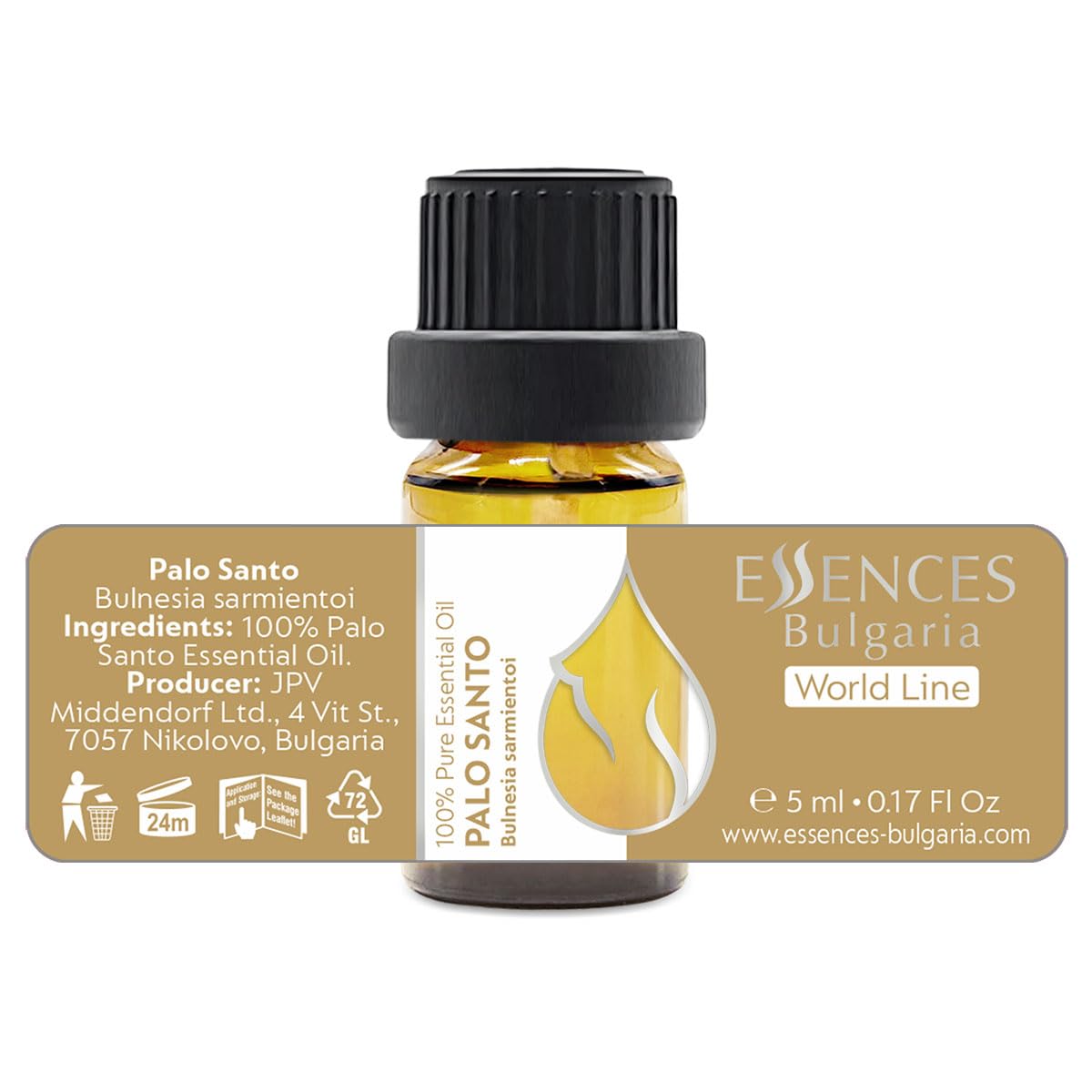 Essences Bulgaria Palo Santo Essential Oil 0.17 Fl Oz 5ml Bulnesia Sarmientoi - 100% Pure Natural Essences BulgariaAu supplements