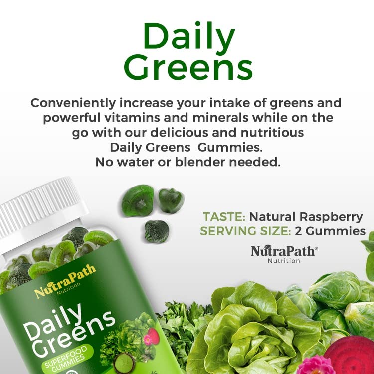 Superfood Daily Greens Gummies - Fruits, Veggies, and Super Foods for Immunity, Energy - 60 Gummies NutraPathAu supplements