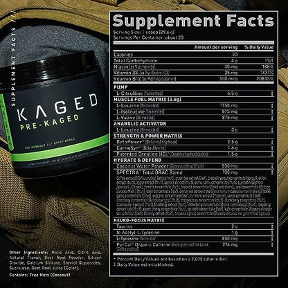 Kaged Original Pre Workout Powder | Krisp Apple | Pre-Kaged | Formulated with Creatine KagedUS supplements