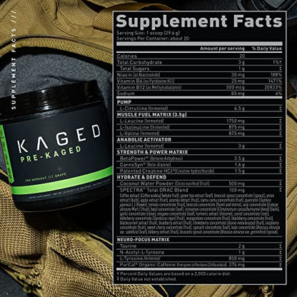 Kaged Original Pre-Workout Powder | Fruit Punch | Pre Formulated with Creatine, Beta Alanine KagedUS supplements