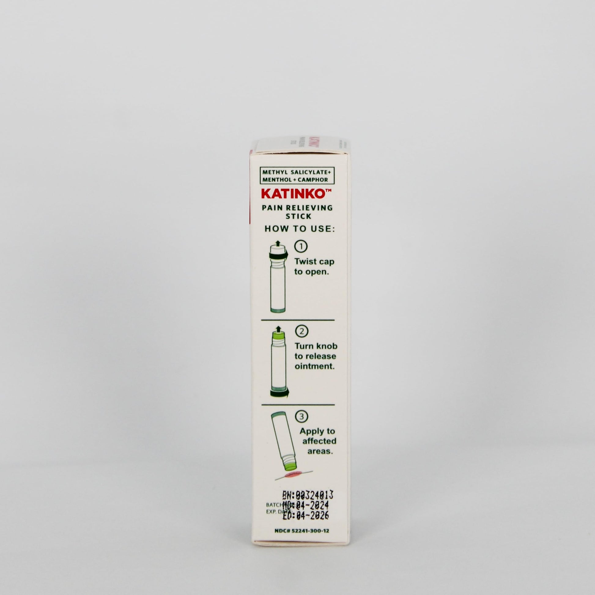 Katinko Pain and Itch Relieving Stick 12g - Effective for Muscle Strain, Neck Stiffness, Rheumatism, and Bruises (4) KatinkoAu supplements
