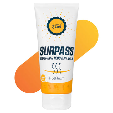 Surpass Warm up & Recovery Balm 6.76oz - HotFlux Muscle & Joints Relief Rub - Innovative Body Warming - After Sport Recovery Support - Feet, Neck & Shoulders, Lower Back, Knees - No Irritation Surpass-CareAu supplements