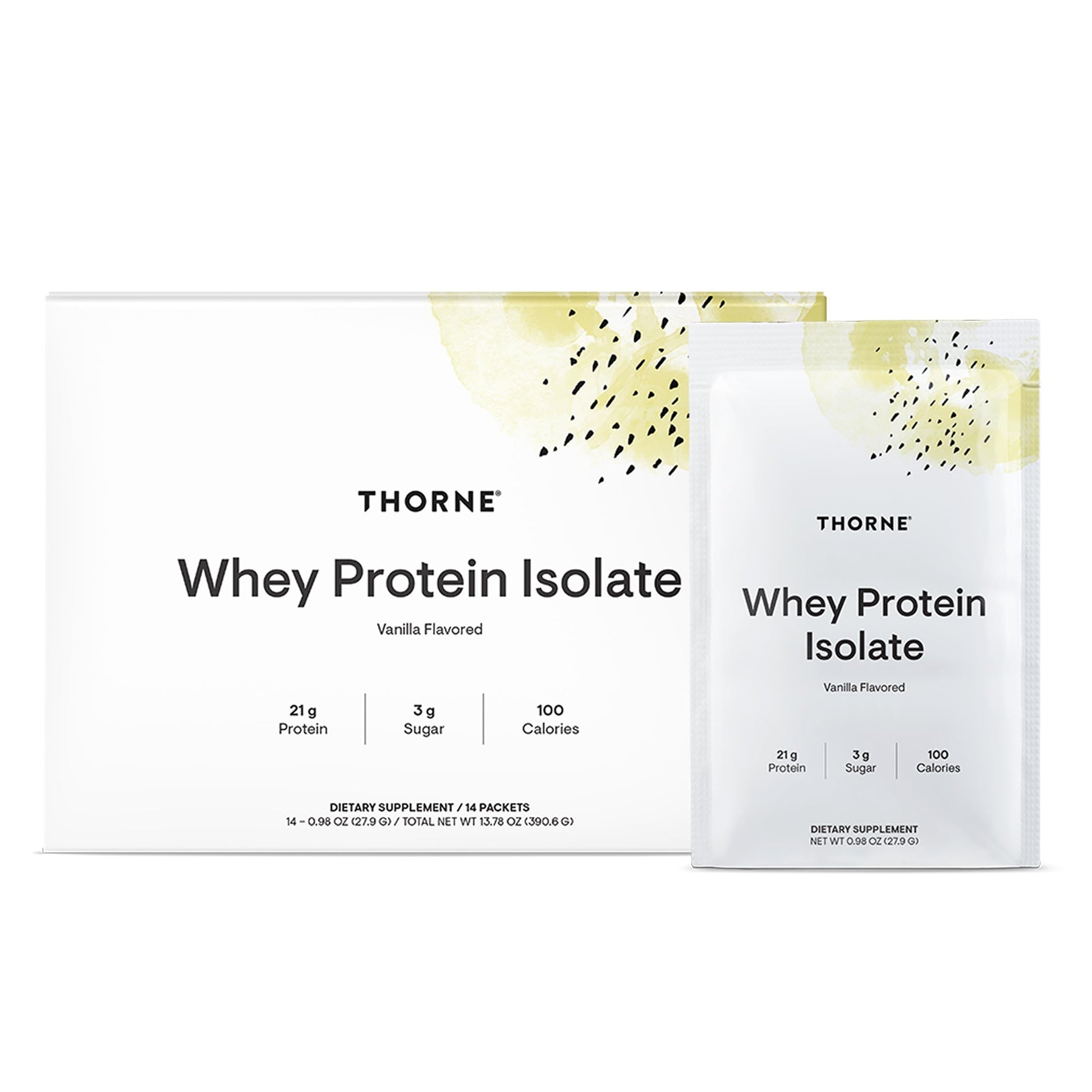 THORNE - Whey Protein Isolate - 21 Grams of Easy-to-Digest Whey Protein Powder - NSF Certified for Sport - Vanilla - 13.79 Ounces - 14 Packets THORNEAu supplements