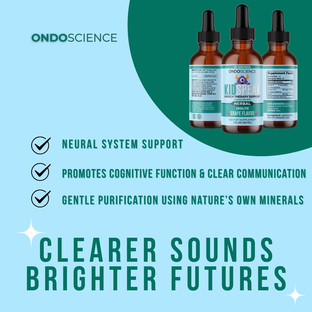 Ondo Science KIDSPEAK Speech Support Supplement for Children, Natural Vitamins and Minerals, Communication and Learning Aid Ondo ScienceAu supplements