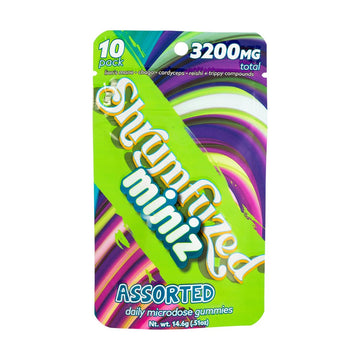 Shrumfuzed Miniz - Proprietary Nootropic Gummy 3200mg - Lion's Mane, Reishi, Chaga, Cordycep, and Proprietary Nootropic Mushroom Blend (10pk, Assorted) ShrumfuzedAu supplements