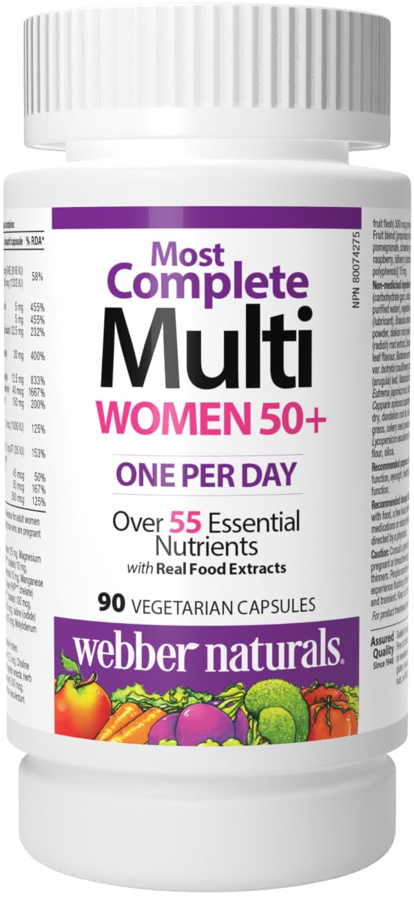 Webber Naturals Women's 50+ Most Complete Multi, 90 Vegetarian Capsules Webber NaturalsAu supplements