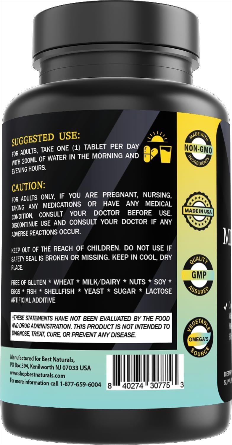Best Naturals Day-to-Day Men's Multivitamin Food Based Supplement with Vitamin A, L-Arginine, L-Glutamine, L-Lysine- 90 Tablets Best NaturalsAu supplements