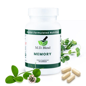 M.D. Blend Brain Support for Memory and Focus - Brain Supplement for Memory & Neural Function - Premium L-Tyrosine, Phosphatidylserine, Bacopa Monnieri Focus Supplement, 30 Capsules (Pack of 1) M.D. BlendAu supplements