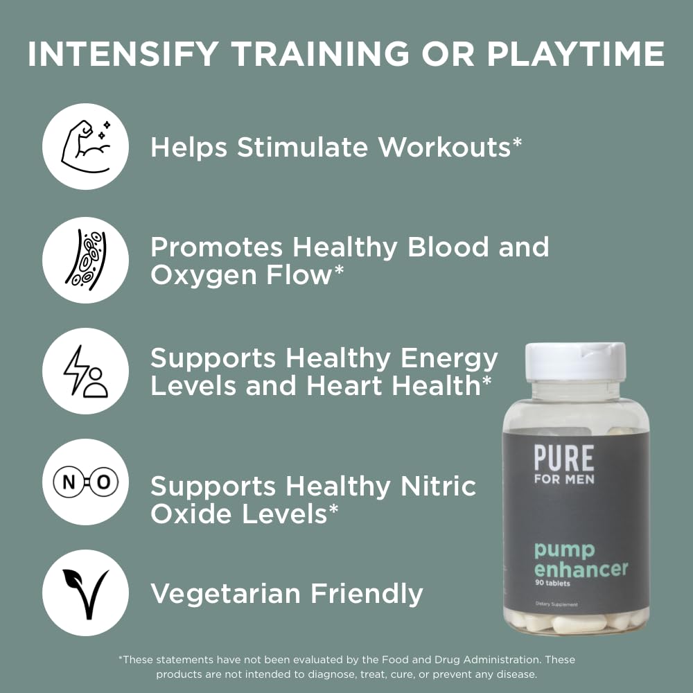 Pure for Men Pump Enhancer | Pre Workout Supplement for Muscle Pump, Stamina Pure for MenAu supplements