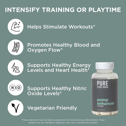 Pure for Men Pump Enhancer | Pre Workout Supplement for Muscle Pump, Stamina Pure for MenUS supplements