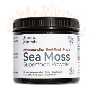 Organic Sea Moss Superfood Powder with Ashwagandha, Beet Root, and Maca Atlantic NaturalsUS supplements