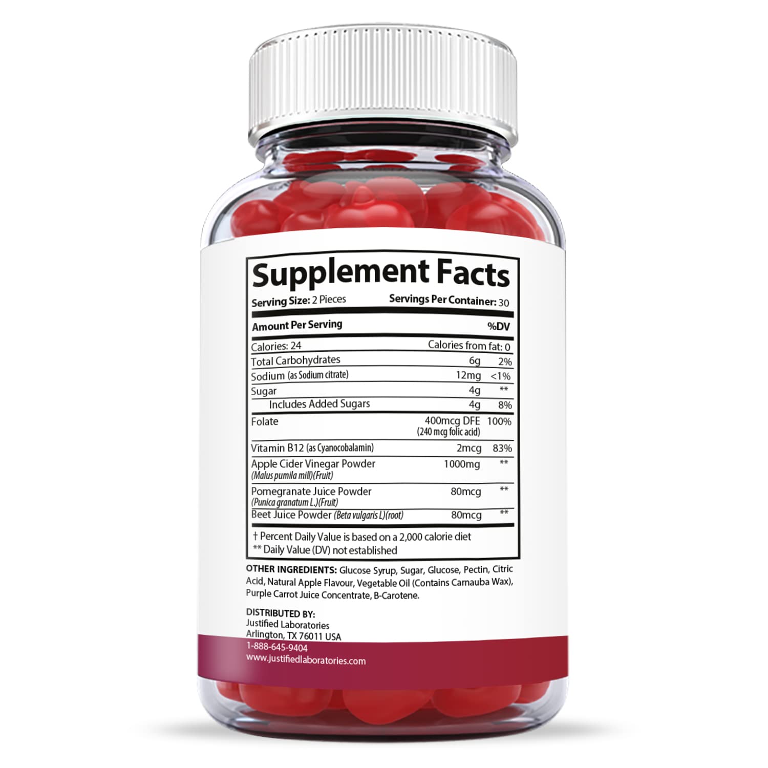 Justified Laboratories (5 Pack) Ketofitastic Keto Gummies 1000MG ACV with Pomegranate Justified LaboratoriesUS supplements