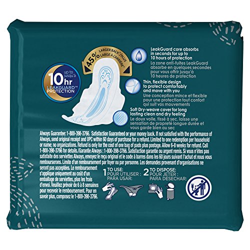 Always Ultra Thin Size 4 Overnight Pads With Wings Unscented, 14 Count (3700030165) AlwaysAu supplements