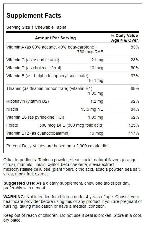 Swanson Child Multi Sugar Free ORNG 120 TABS SwansonAu supplements