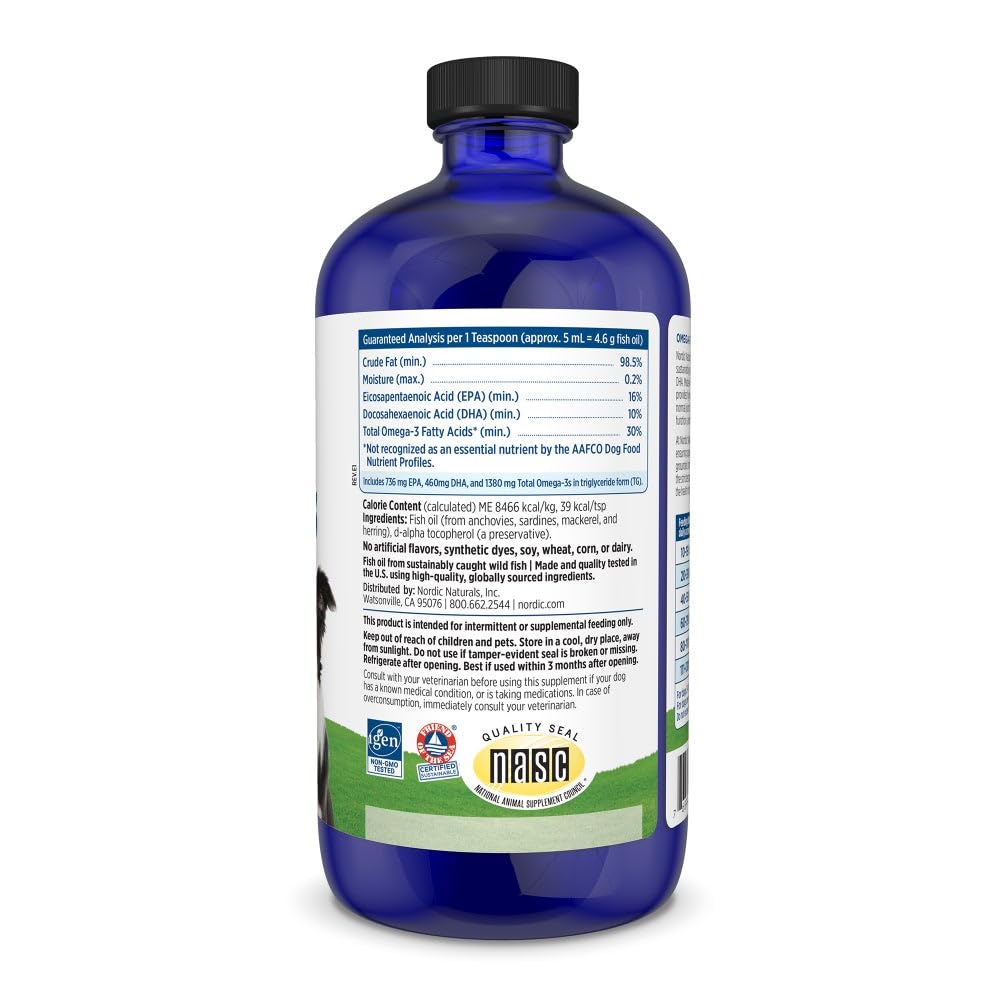 Nordic Naturals Omega-3 Pet, Unflavored - 16 oz - 1380 mg Omega-3 Per Teaspoon - Fish Oil for Large to Very Large Dogs with EPA & DHA - Promotes Heart, Skin, Coat, & Immune Health Nordic NaturalsAu supplements
