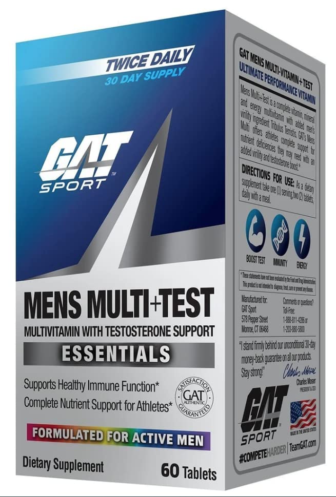 GAT SPORT Men's Multi + Test, Premium Multivitamin Tablets (60 Count) GAT SPORTAu supplements
