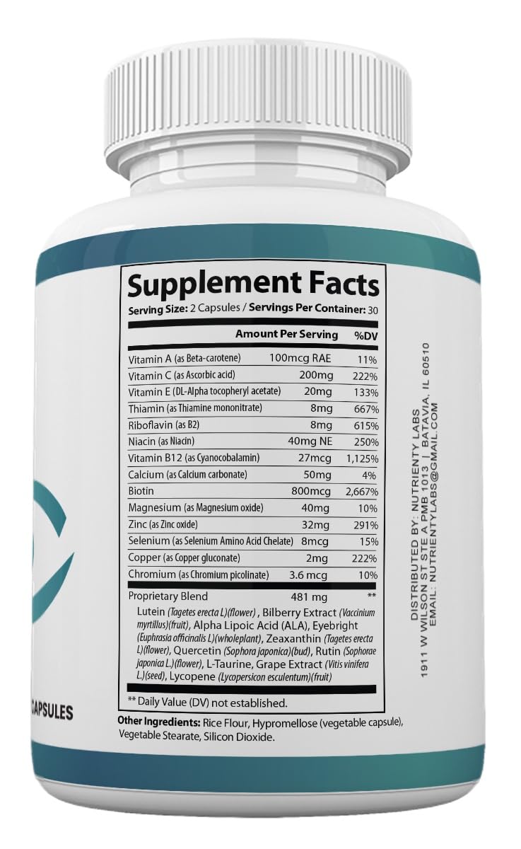 Zonata Vision Clear Eye Health Support Vitamins Pills, Vision Clear Supplement, 60 Capsules ZonataAu supplements