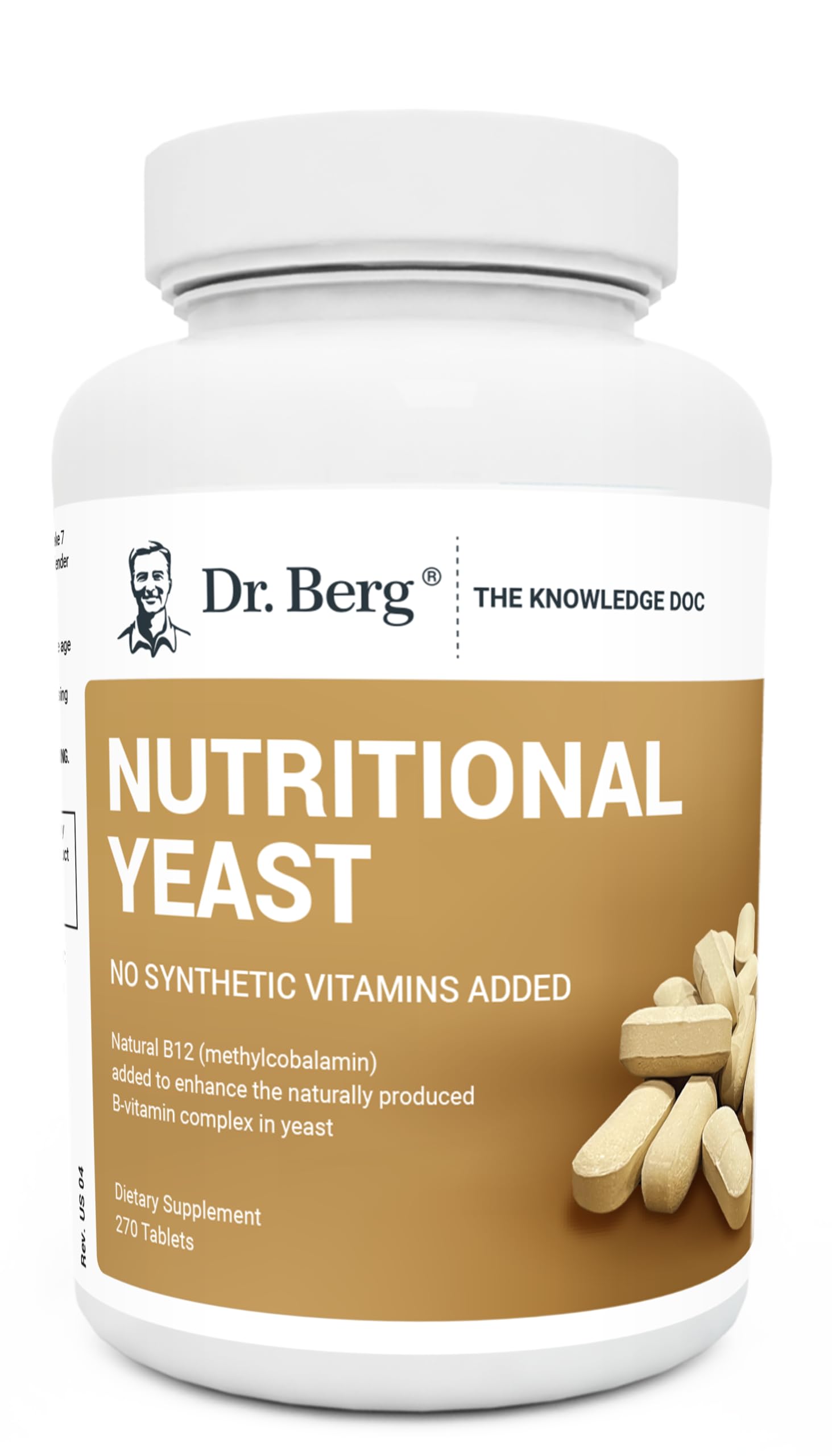 Dr. Berg Nutritional Yeast Tablets – Natural B12 Added - All 8 B Vitamin Complex – Organic Dr. Berg NutritionalsUS supplements