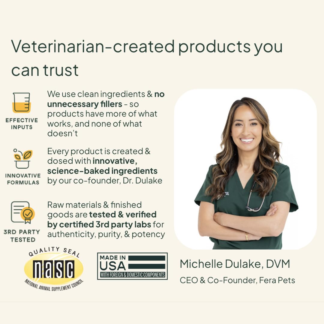 Fera Pets Probiotics for Dogs with Prebiotics and Postbiotics - Full Spectrum Gut Health Support - Promotes a Balanced Gut Microbiome - Boosts Immune Health - 30 Soft Chews Fera PetsAu supplements