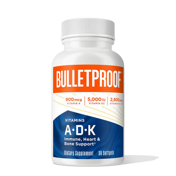 Vitamins A-D-K, 30 Softgels, 900mcg Vitamin A, with 5000 IU D3, K1, K2, K3, High Potency BulletproofUS supplements