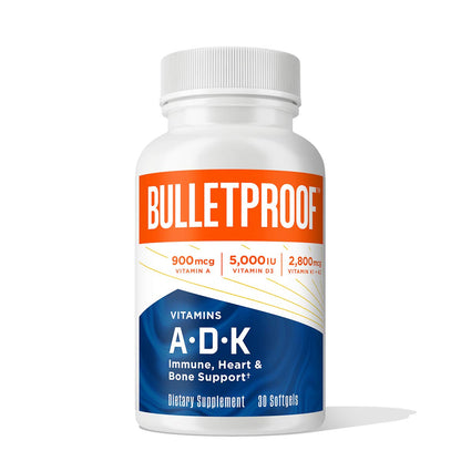 Vitamins A-D-K, 30 Softgels, 900mcg Vitamin A, with 5000 IU D3, K1, K2, K3, High Potency BulletproofUS supplements