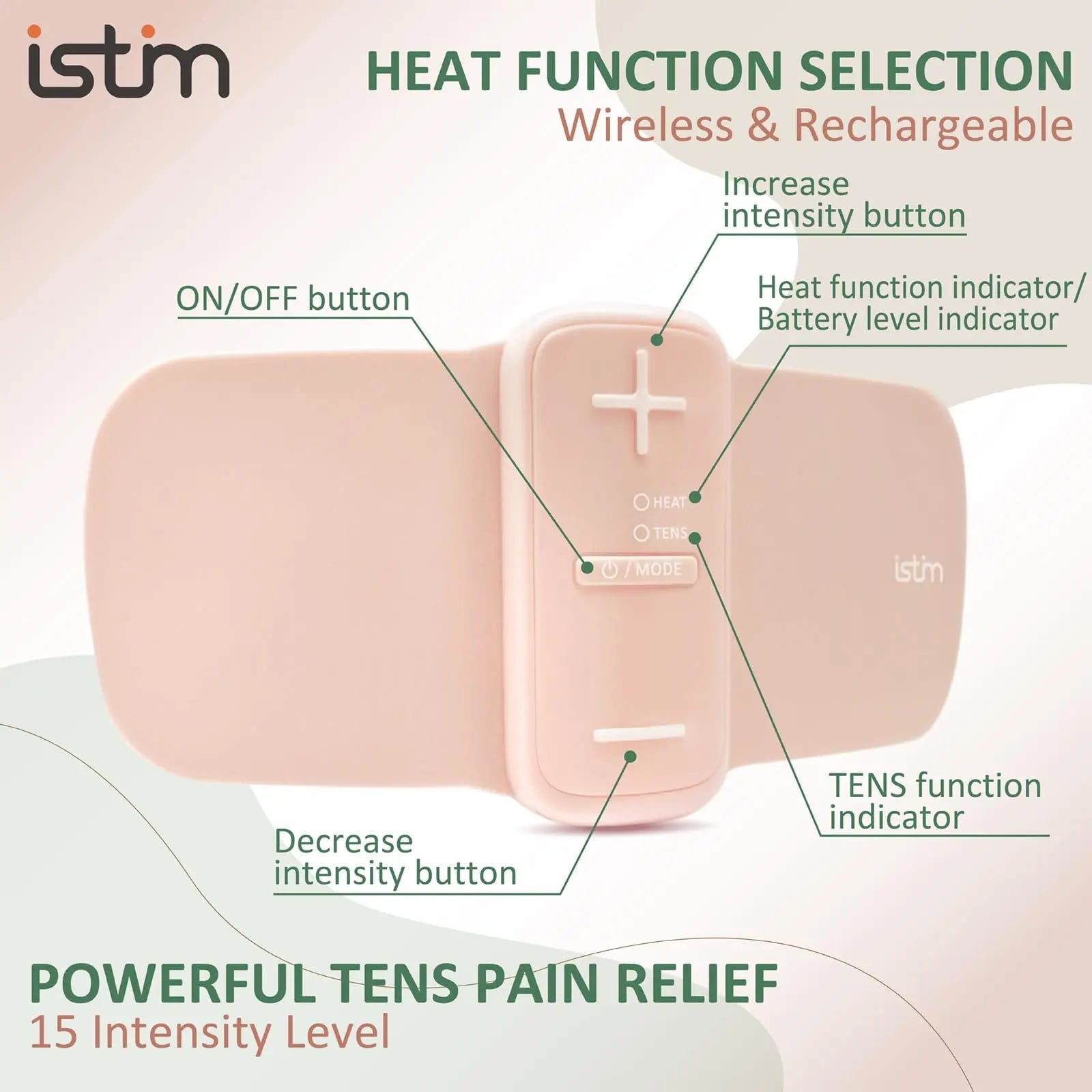 iStim S1 Wireless TENS Unit for Menstrual Relief – Period Pain Relief Device for Period Cramps and Back Pain, TENS Machine with Heat, Rechargeable Drug-Free TENS Massager with Japanese Gel Pads iSTIMAu supplements