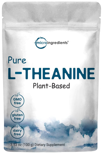 Pure L-Theanine Powder, 100 Grams (1 Year Supply), Filler Free, No GMOs and Vegan Micro IngredientsAu supplements