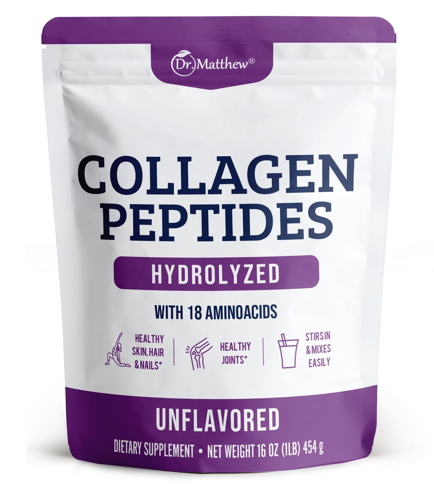 Collagen Protein Powder. Grass Fed Collagen Powder for Women & Men. Hydrolyzed Dr. MatthewAu supplements