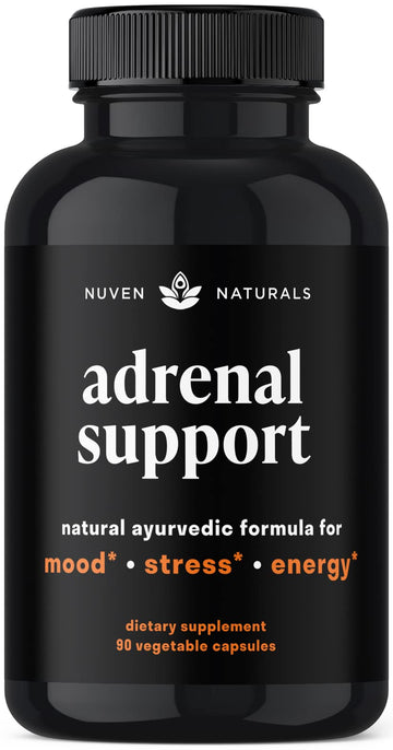 Nuven Naturals Adrenal Support - Cortisol Manager & Adrenal Support Supplements with Ashwagandha Extract, Rhodiola Rosea, Holy Basil to Help Stress, Fatigue & Energy | Adaptogens | 90 Capsules Nuven NaturalsAu supplements