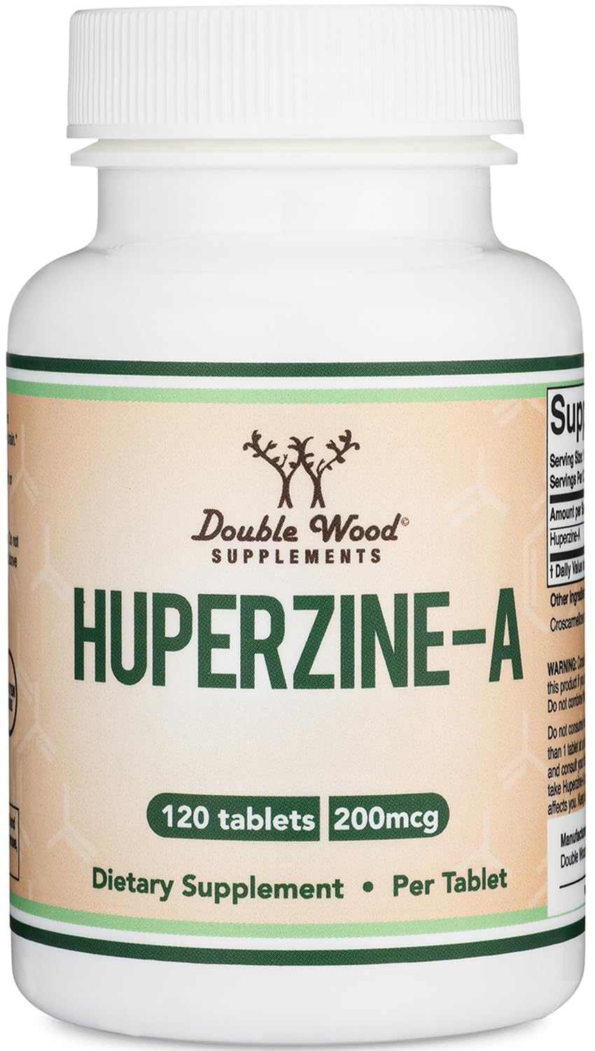 Huperzine A 200mcg (Third Party Tested) 120 Tablets, Brain Supplement to Promote Acetylcholine (Acetylcholinesterase Inhibitor) - Supports Memory and Focus by Double Wood Double Wood SupplementsAu supplements