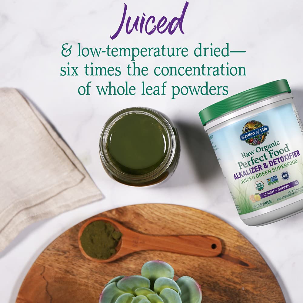 Garden of Life Raw Organic Perfect Food Alkalizer and Detoxifier, Lemon Ginger Flavored Superfood Powder Supplement, 30 Servings Garden of LifeAu supplements
