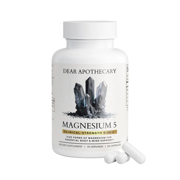 Magnesium Complex Supplement - 5 Forms Citrate Glycinate Malate Oxide Aquamin - Multi Magnesium Blend - High Absorption Chelated - Essential Mineral - Non-GMO Gluten-Free - 60 Capsules Dear ApothecaryAu supplements