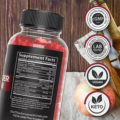 Doc Thackery Apple Cider Vinegar Gummies 1000mg Plus Per Serving, from The Mother Doc ThackeryUS supplements