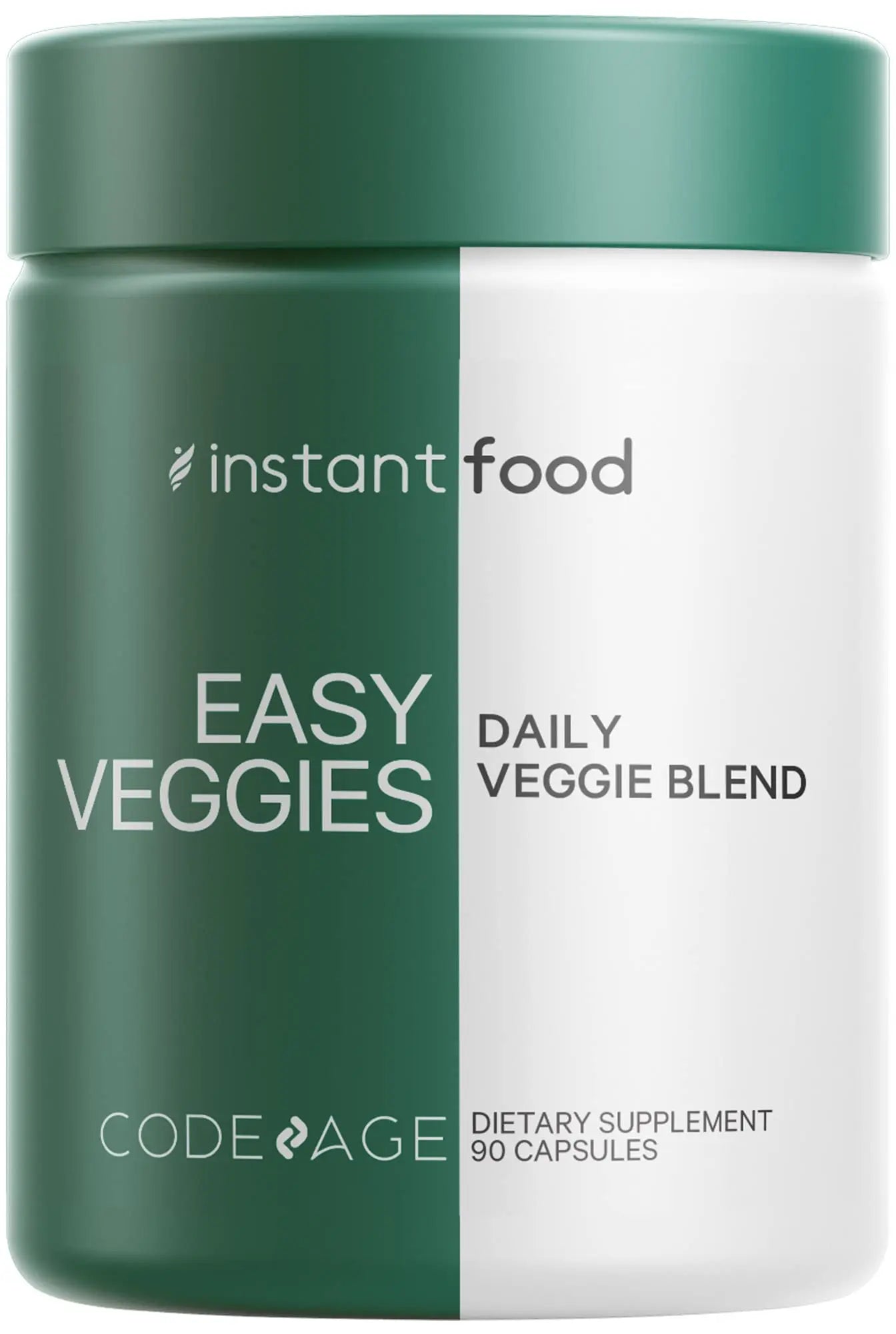 Codeage Instantfood Easy Veggies, Over 15 Vegetable Powders Equivalent All-in-One, Daily Vegan Blend, Whole Food Greens Vitamins Supplement Capsules, Phytonutrients Multivitamin, Non-GMO, 90 Capsules CodeageAu supplements