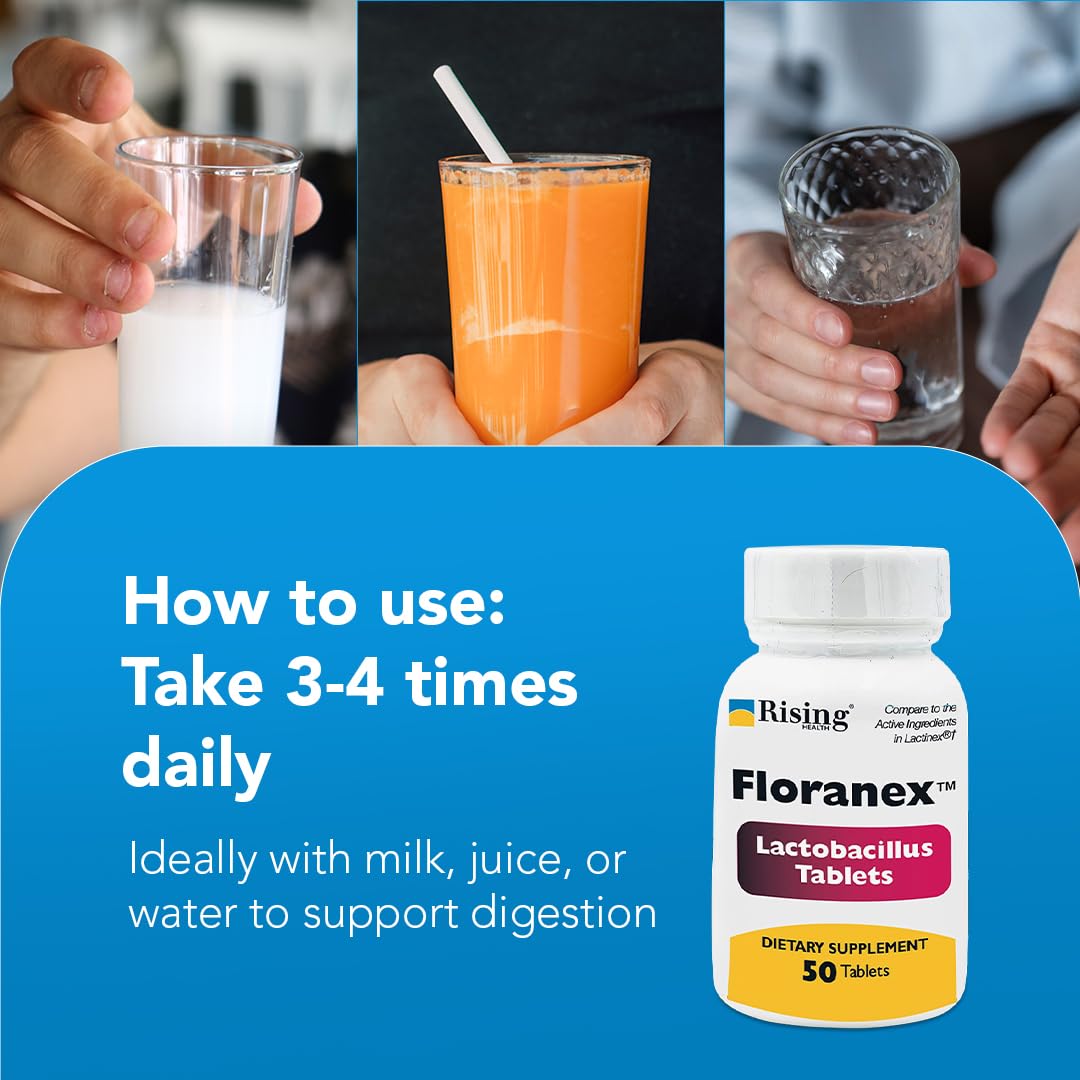 Rising Health - Floranex Tablets - Lactobacillus Probiotic Dietary Supplements - 50 Tablets RisingAu supplements