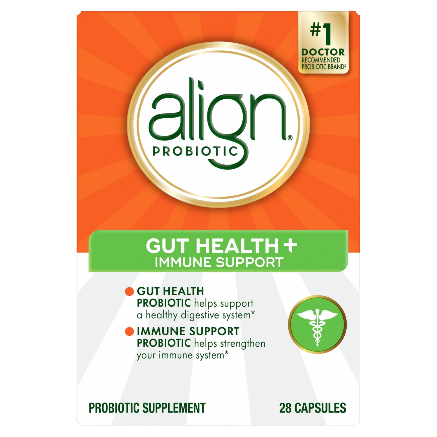 Align Probiotic, Gut Health + Immune Support Probiotic, Probiotics for Women and Men, Probiotics for Digestive Health and Immune Health, #1 Doctor Recommended Brand‡, 28 Capsules AlignAu supplements