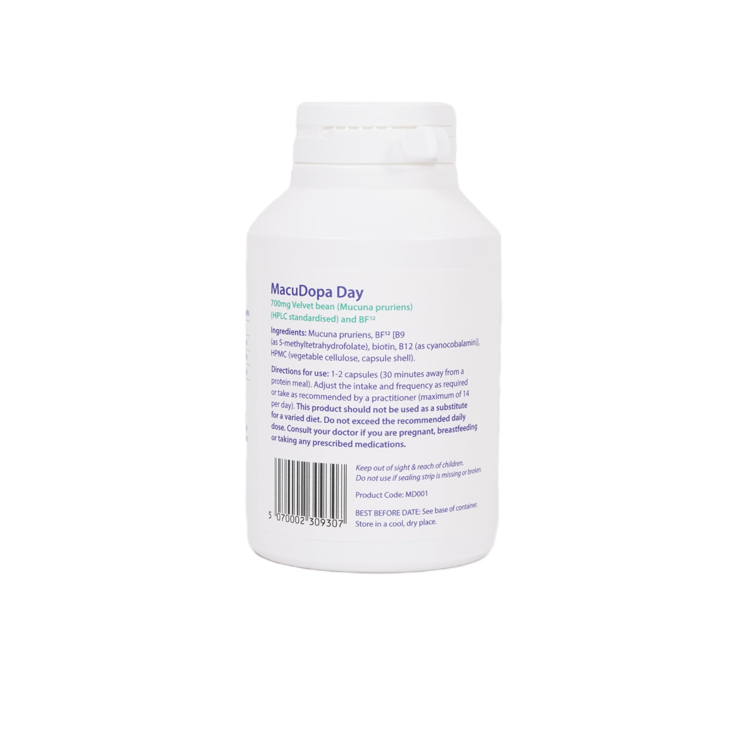 Macudopa Day Capsules 700mg Proprietary Blend, 63% HPLC standardised Levodopa. 120 Veggie Capsules MacuDopaAu supplements