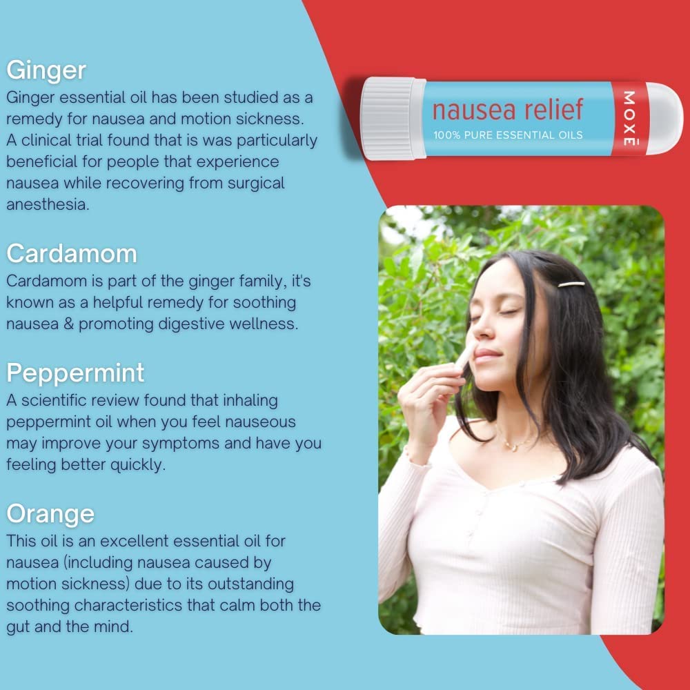 MOXE Nausea Nasal Inhaler Sticks, All Natural Essential Oil Blend, Ginger, Cardamom, Peppermint MOXEAu supplements