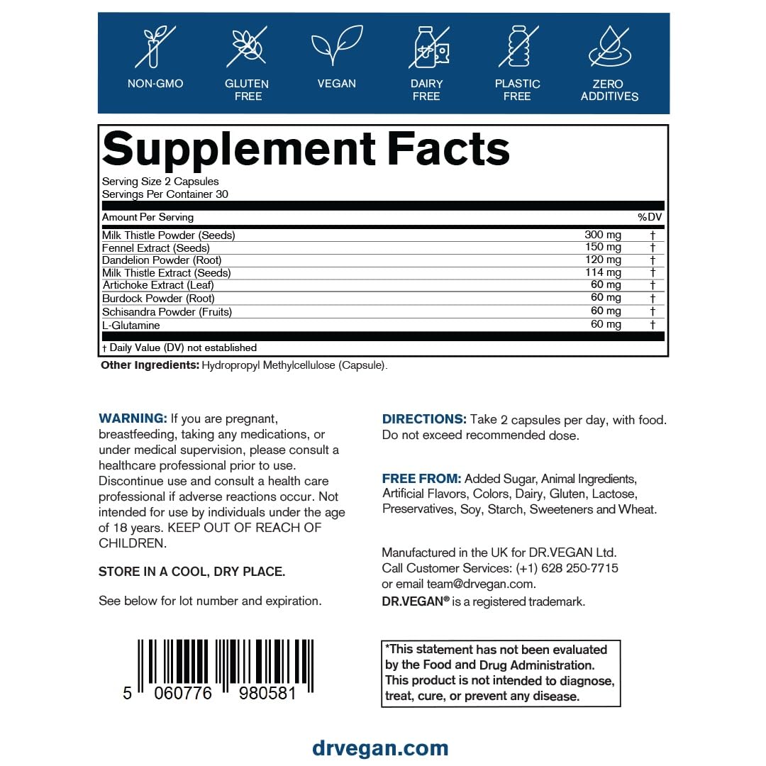 DR.VEGAN Debloat & Detox | Bloating, Digestion, Liver Support | Vitamins & Supplements dr veganUS supplements