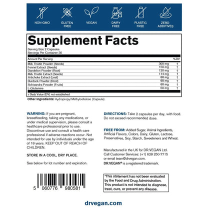 DR.VEGAN Debloat & Detox | Bloating, Digestion, Liver Support | Vitamins & Supplements dr veganUS supplements