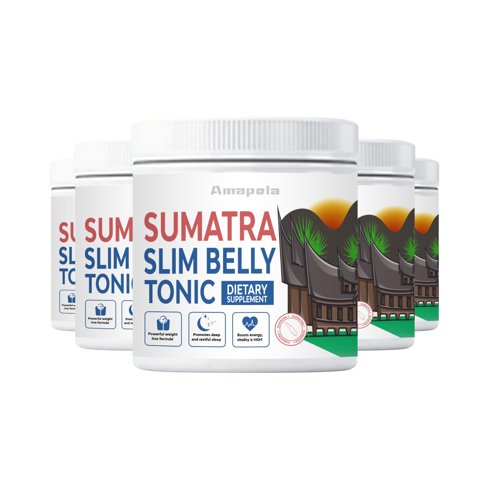 Amapola Sumatra Powder - Sumatra Slim Belly Tonic Powder (5 Pack, 150 Servings)  AmapolaAu supplements