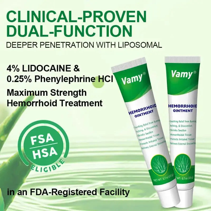 vamy Herbal Hemorrhoid Cream, Hemorrhoid Treatment and Hemorrhoids Cream with Lidocaine 4% and Phenylephrine HCI for Fast Relief of Pain, Swelling, Itching, Burning, Hemorrhoidal Treatment. 2 pc vamyAu supplements